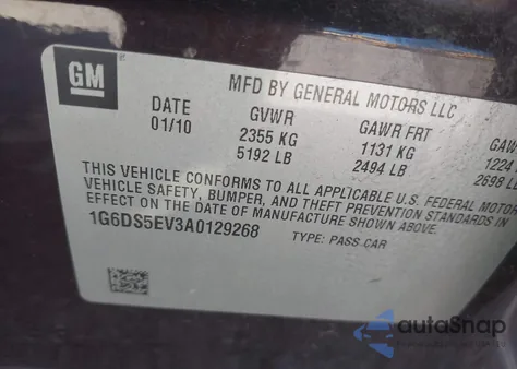 2010 Cadillac Cts Premium z USA, uszkodzony, nr VIN 1G6DS5EV3A0129268